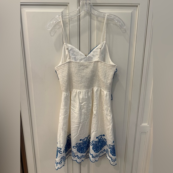 Avara Leilani Blue Embroidered Mini Dress | Size Medium - Picture 10 of 12